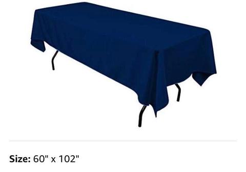 Navy Blue Rectangular tablecloths x 10