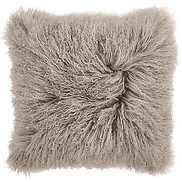 New grey mongolian lambswool cushion