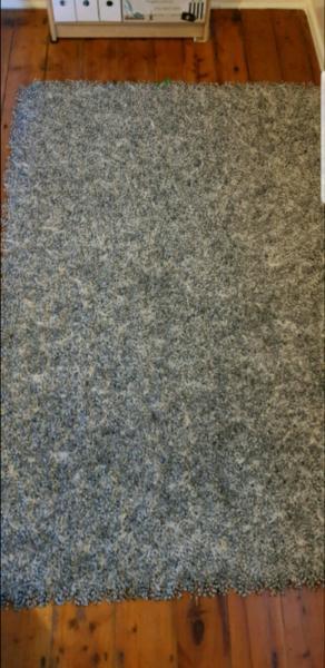 Black and White shaggy Carpet