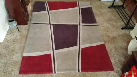 Floor Rugs pair Greys with Red patches