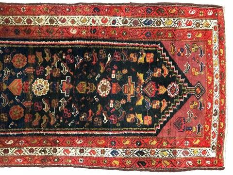 Rare Antique PERSIAN CARPET | Hamadan Runner Rug