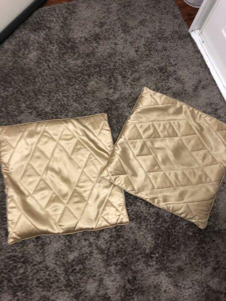 Gold satin European square cushion covers home décor bed manchester