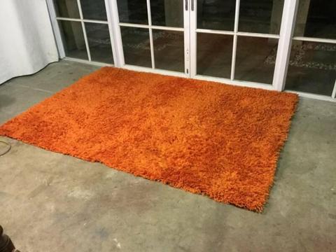 Funky Retro Vintage Orange Shag Rug / Carpet - Can Deliver