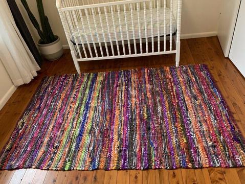 Floor Rug - rainbow - 100% cotton