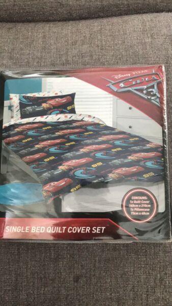 Brand new Cars single bed quilt cover set