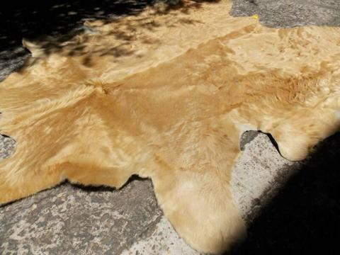 BRAND NEW LARGE COWHIDE GENUINE LEATHER FLOOR RUG TAN