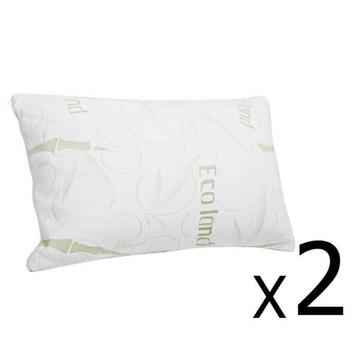 2 x Premium Memory Foam Pillow Eco-Friendly Bamboo Fabric Cover