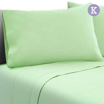 4 Pcs King Size Microfibre Flat Fitted Soft Bed Sheet Pillowcas