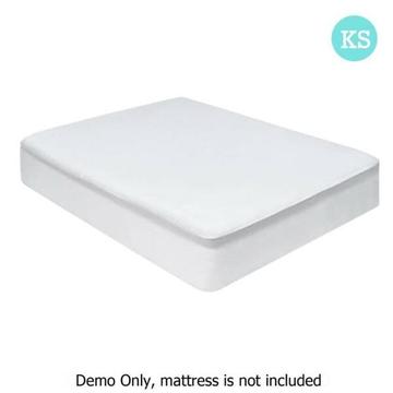 King Single Waterproof Bamboo Fibre Mattress Protector Fitted F