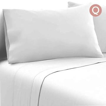 4 Piece Queen Size Microfibre Flat Fitted Bed Sheet Pillowcase