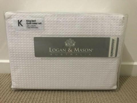 New Logan and Mason Platinum King Quilt Cover Set