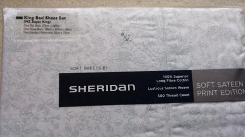 Brand NEW Sheridan 100% Fine Cotton King Sheet Set RRP $300