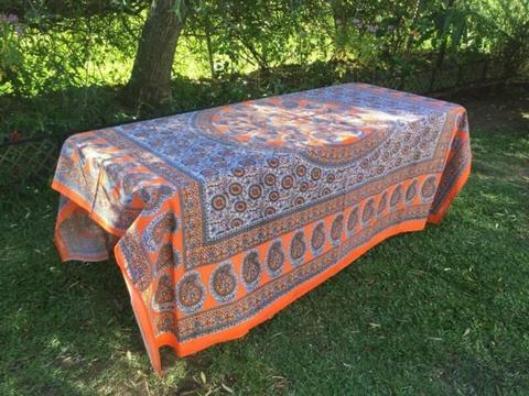 Table Cloth - Orange Cyclone Handmade
