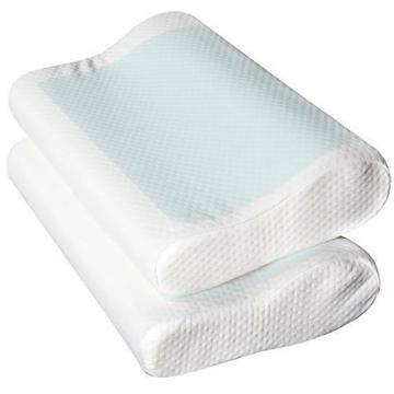 2 x Premium Cool Gel Top Memory Foam Pillow Contour Shape High
