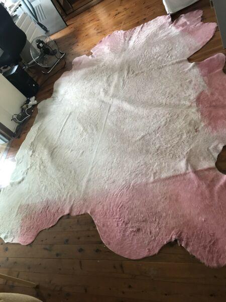 Cowhide pinkish dyed two tone vgc large size