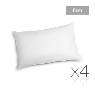New 4 x Firm Bed Pillows Set Cotton Cover Family Hotel Air BNB