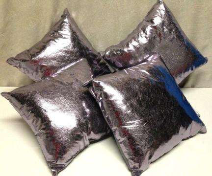 4 x pillow cushions metallic colour