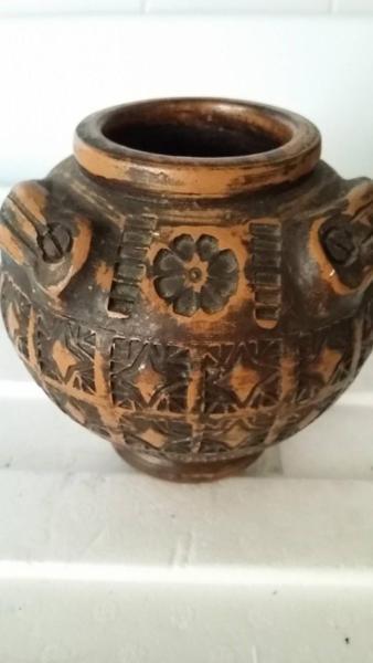 terracotta wood looking vase