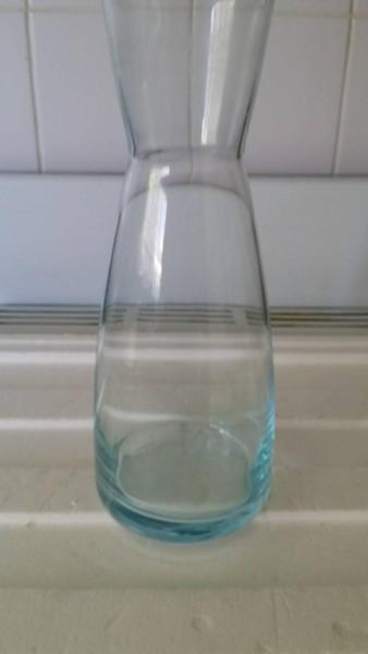 light blue beaker type vase or wine carafe