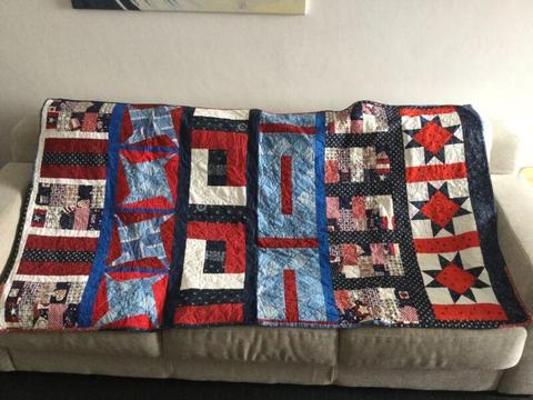 Red, white and blue quilt