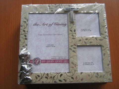 Silver Plated Christening Photo Album with Photo Capacity Inside