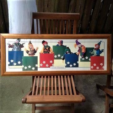 Anne Geddes Clown Print in wooden frame