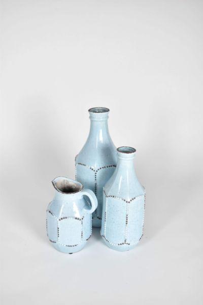 Blue Crackled Vases (Set of 17)