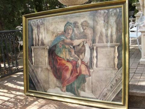 LARGE extra big picture framed antique style greek roman