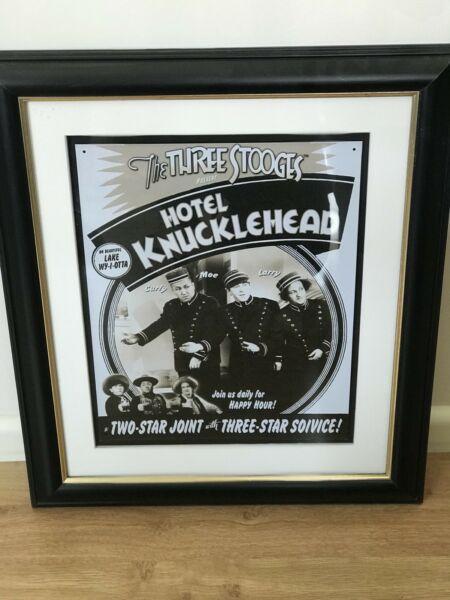 Framed three stooges photograph