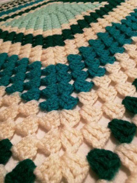 Hand Crocheted Vintage Blanket 1.1m x 1.1m