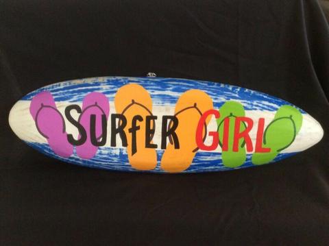 Colourful Surfer Girl Plaque
