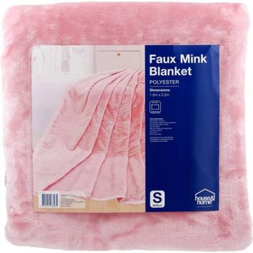 sydney freepost pink mink blanket single bed size faux fur new