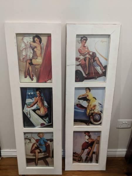Pin Up Girl Picture Frames x 2