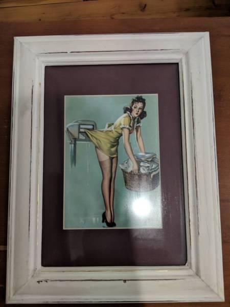 Laundry Girl Pin Up Picture Frame