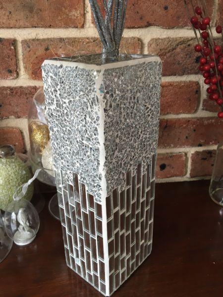 Mosaic mirror vase (multiple avail - used for wedding centrepieces)