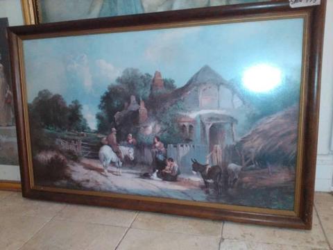 picture large big antique theme frame glassed