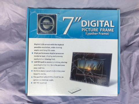 7 inch digital leather photo frame