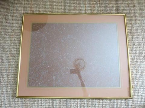 Large metal & glass picture frame 720 x 570cm timber back