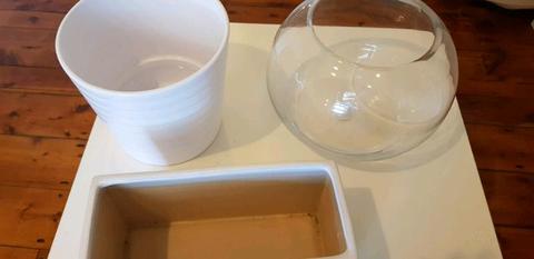 Fish Bowl & ceramic bowls
