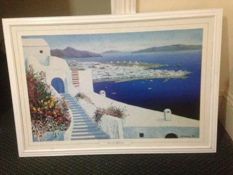 picture with frame of Mykonos Greek Island