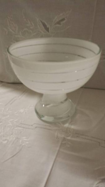 White Fruit Bowl on Stand