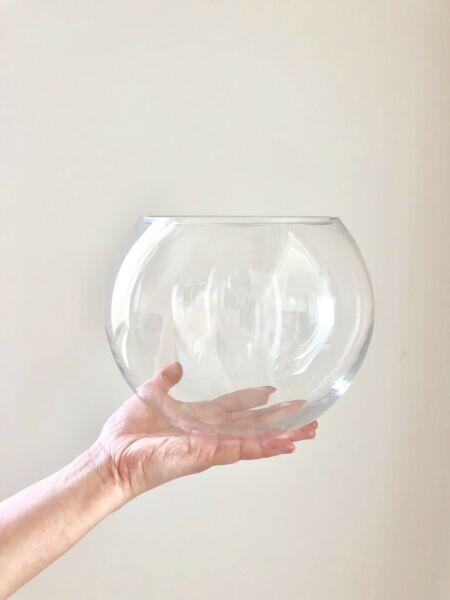 Glass Fishbowl Vases - Set of 2