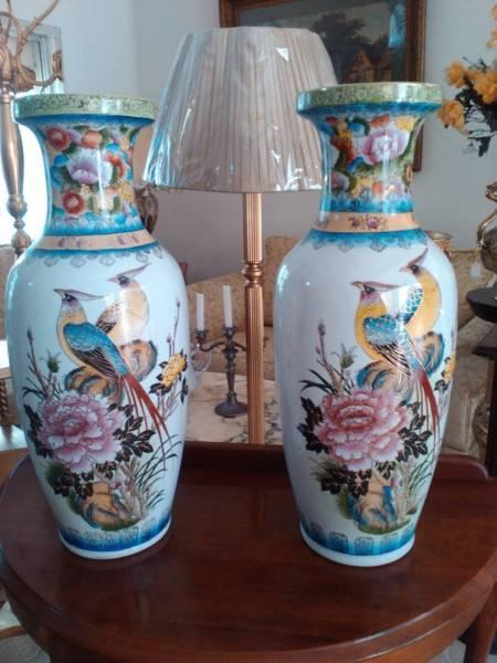 vase home 2 two matching pair oriental ceramic
