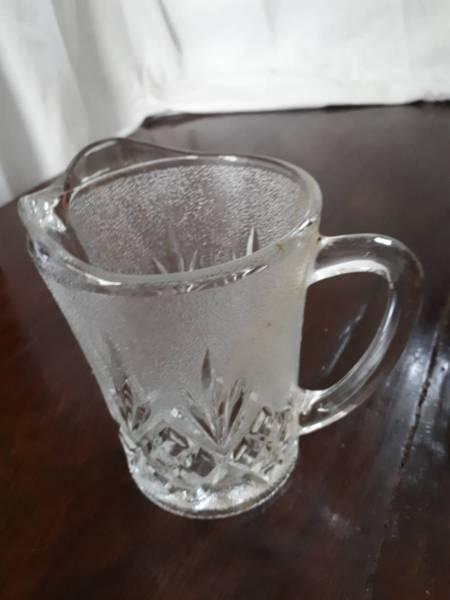 Small diamond cut glass jug