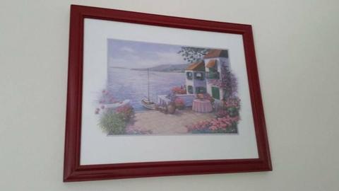 print with wooden frame