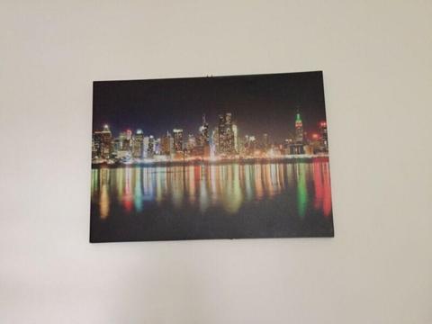 New York Skyline Canvas (with lights)