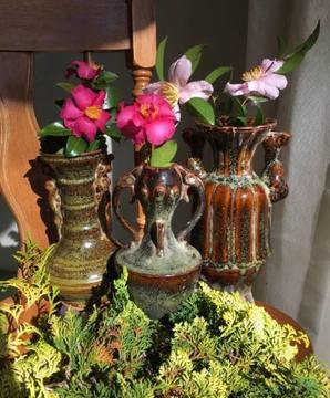 Vintage Style Twin-handled Vase in Tea-dust Glaze