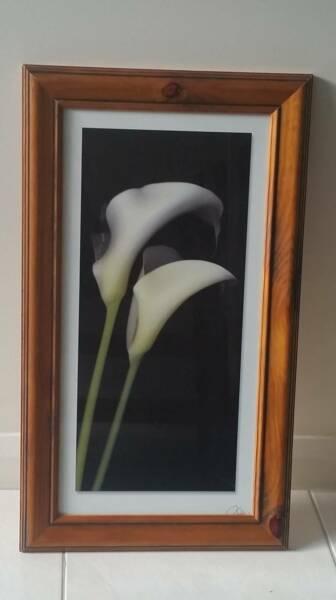 Lilies in Wooden Frame