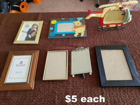 Selection of Photo frames all $5.00 each
