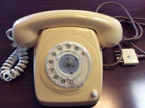 1960's Beige Rotary Retro Cord home Telephone $120